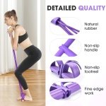 6 Tubes Foot Pedal Resistance Band, Sit up Exercise Equipment, Elastic Bands for Exercise, Foot Resistance Bands, Workout Bands, Exercises Equipment for Home Use (pink) - Image 8