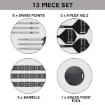 Target Darts Chris Dobey Steel Tip 95K Dart Set, 24G, K-Flex No.2 Flights & Shafts, Swiss GRD Silver Points & SP Tool Included | Player Edition Professional Dart Sets - Image 4