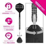 Target Darts Chris Dobey Steel Tip 95K Dart Set, 24G, K-Flex No.2 Flights & Shafts, Swiss GRD Silver Points & SP Tool Included | Player Edition Professional Dart Sets - Image 5