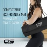 Yoga Mat Exercise NBR Fitness foam mat Extra Thick Non-Slip Large Padded High Density ideal for HiiT Pilates gymnastics mats Fitness & Workout with Free Carry Strap (Black) - Image 2