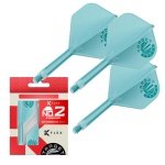 Target Japan Aquamarine K Flex Dart Flights and Shaft System, No.2 | Pack of 3 Kflex All In One Flight, JPN Exclusive Accessories | K-Flex Dart Stem - Intermediate