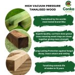 3ft x 10 Fence Post Garden Square Tree Stakes Tanalised Treated Timber Fence Posts 45mm x 45mm Planed All Round Wooden Stakes Durable Outdoor Garden Fencing Supports Pressure Treated Timber Posts - Image 4