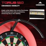 Mission Darts | Torus 120° | Bright White LED | Dart Board Lighting System | Portable | USB C. (Black) - Image 4