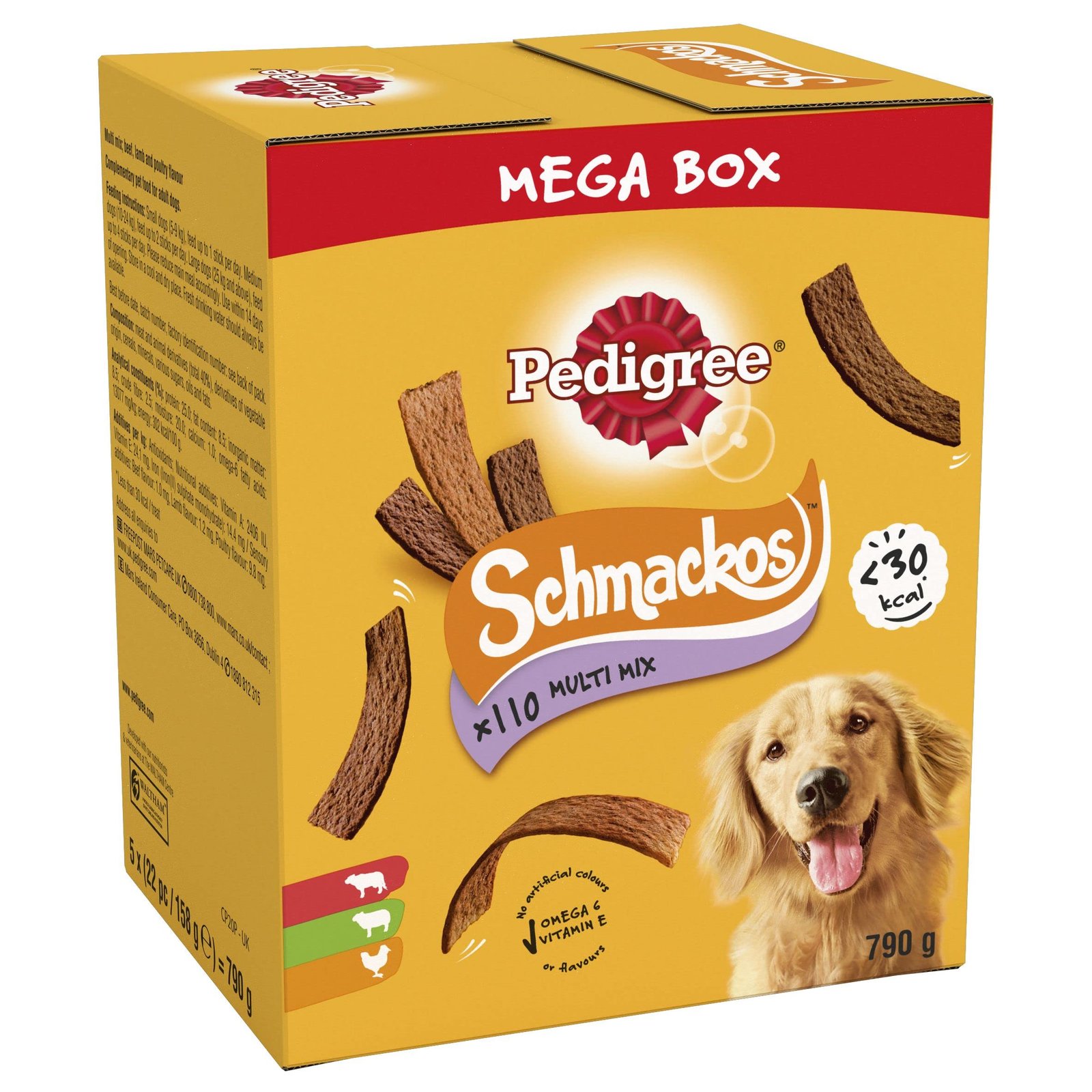 Pedigree Schmackos Mega Pack 110/112 Strips Snacks, Dog Treat Multipack with Beef, Lamb and Poultry Flavours