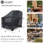 LSongSKY Patio Adirondack Chair Cover 2 Pack,Waterproof Heavy Duty Outdoor Chair Covers,Black (30W x 34D x 36H inches) - Image 8