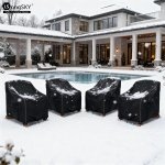 LSongSKY Patio Adirondack Chair Cover 2 Pack,Waterproof Heavy Duty Outdoor Chair Covers,Black (30W x 34D x 36H inches) - Image 3