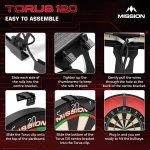 Mission Darts | Torus 120° | Bright White LED | Dart Board Lighting System | Portable | USB C. (Black) - Image 3
