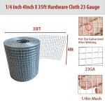 Galvanized Hardware Cloth 1/4 Inch 23 Gauge - 4" x 35ft Heavy Duty Welded Wire Mesh, Hot-Dip Galvanized After Welding for Durability - Chicken Fence, Garden Fencing, Rabbit Barrier, DIY Crafts - Image 6