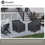 LSongSKY Patio Adirondack Chair Cover 2 Pack,Waterproof Heavy Duty Outdoor Chair Covers,Black (30W x 34D x 36H inches) - Image 6