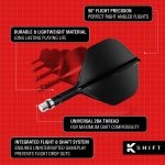 Target Darts K-Shift No.6 Integrated Flights & Shafts | K Shift No.6 Flight & Shaft System, Black – K-Flex Medium Shift Spin Base, Professional Dart Accessories - Image 4