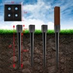 LADECH 4x4 Fence Post Anchor Ground Spike 36” Length Metal Black Powder Coated – Mailbox Post Anchors – Fit 3.5x3.5 Lumber (1, Black) - Image 8